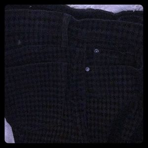 Black checker squares velvet jeans NWOT